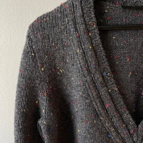 Jenni Kayne Grey Multi Color Speckle Cable Knit Sweater - Picture 3 of 6